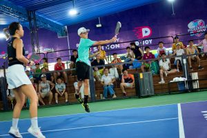 Rex playing pickleball in Hong Kong