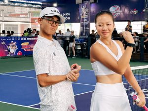 Rex playing pickleball in Hong Kong